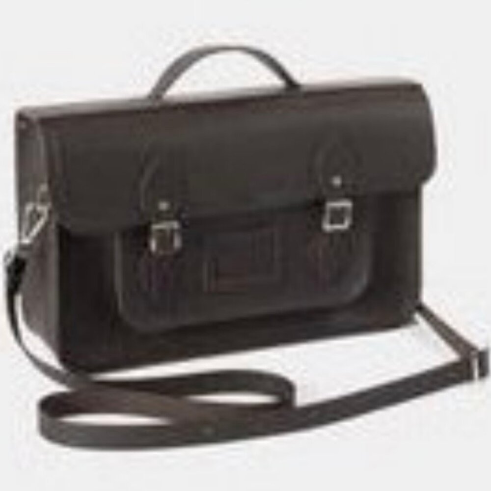 NWT The Cambridge Satchel Company The 15 Inch Batchel - Dark Brown Pebble Grain